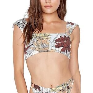 NWT RIS-K Swimwear Bandeau Lotus Wave Bikini Top Women's Size M  Made in USA